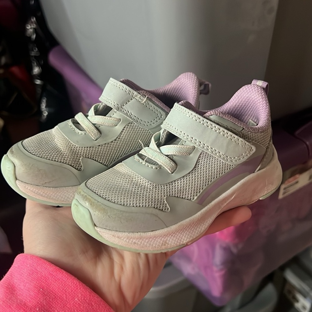Kids Purple and Gray Sneakers